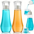 Glass Mouthwash Dispenser For Bathroom 5.1/8.8OZ Mouth Wash Container Bottle With Lid Cup Small Clear Refillable Mouthwash Dispenser Decanter For Countertop Eshylala. 