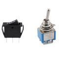 2PCS 3 Pin SPDT ON-OFF-ON 3 Position Snap Rocker Switch with 6 Pin DPDT On/on 2 Position Mini Toggle Switch Blue. 