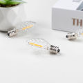 Retro C7 Candle Led Bulb E12 Base Mini Lamp Clear Glass 0.5w 2700k Warm White Chandelier Pendant String Light Replacement Bulbs. 