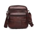 Multi-Compartment Horizontal and Vertical Messenger Bag Classic Men's Thin Casual Genuine Leather Shoulder Men's Full Leather Bag Business. 