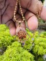 Gold plated 2 mm 18/24 Inch's KERALI chain with Spider design multi stone Pendant for women and Girl. 