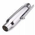Universal 12'' Shorty Motorcycle Exhaust Pipe For Harley Chopper Cafe Racer Silver. 