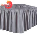 Bed Skirt with Ruffles Silky Luxurious Bed Skirt Easy Fit Non-fading Ruffles Elastic Wrap Around Bed Skirt for Southeast Asian Buyers No Shrinkage Bed Skirt. 