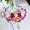 Cute Lovely Neck Decorative Puppy Scarf Christmas New Year Pet Collar Kitten Bibs Cat Necklace Decor Cat Accessories. 