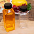 150/250/350/500Ml Refrigerated Square DIY Fruit Juice Bottle Transparent Beverage Drinking Bottle Containers For Outdoor Camping. 