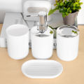 4 Pcs Plastic Bathroom Accessory Set,Bath Toilet Brush Accessories Set with Toothbrush Holder,Toothbrush Cup. 