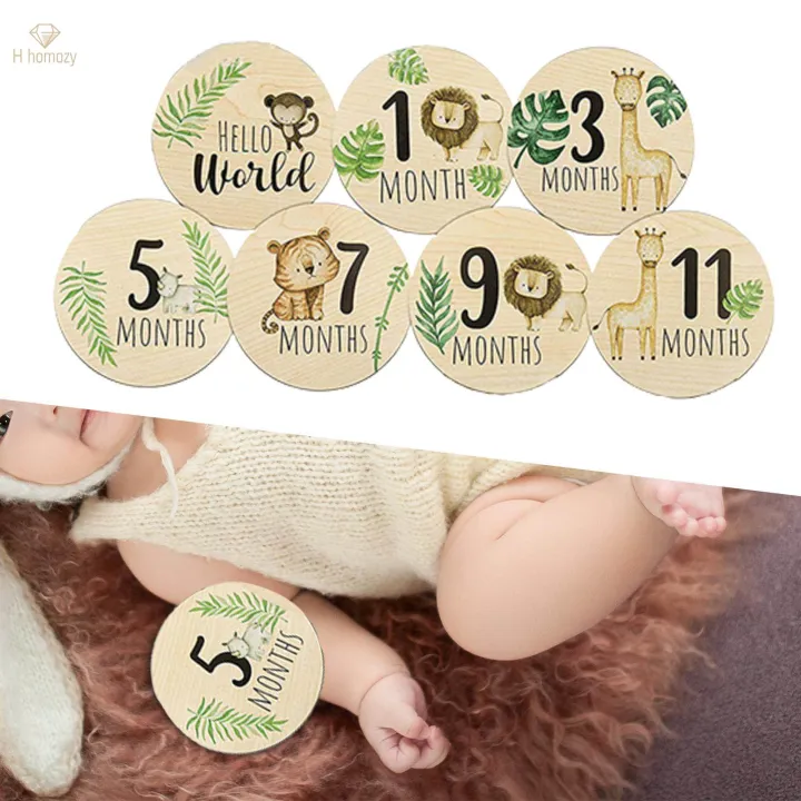 7x%20Baby%20Milestone%20Cards%20Round%20Wooden%20Monthly%20Cards%20for%20Home%20Table%20Decoration%20-%20Image%206