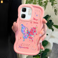 AMORVOR for Infinix Smart 9 Hot 50i Back Cover Rose Butterfly Pattern Luxury Phone Case Macaron Wave Soft Silicone Mobile Cover. 