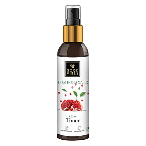 Good Vibes Pomegranate Glow Toner 120 ml, Anti Ageing Hydrating Light Weight Moisturizing Face Spray Toner for All Skin Types, Natural, No Alcohol, Parabens & Sulphates, No Animal TestingFROM INDIA)NUSS