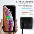 Universal 4 Ports USB Charger Travel 5V/5.1A Phone Adapter Smart Charging Head For iPhone Samsung Smart Phone USB Fast charger. 