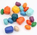 Stone Balance Stack Building Blocks Set - 20 Pcs Polyhedral Plastic Stacking Rocks Educational Creative Preschool Arts Learning Sensory Building Blocks Puzzle Large-Size Toy for Toddler. 