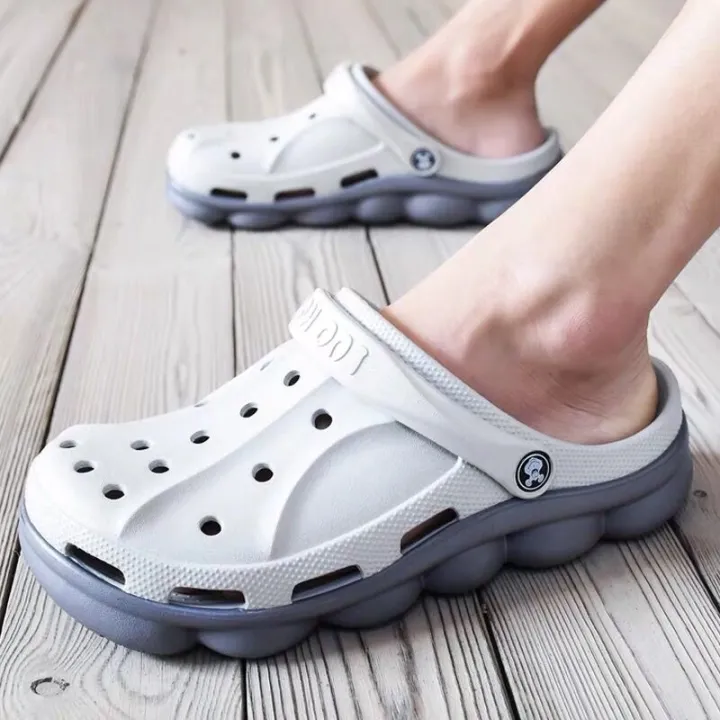 Qiken%20Summer%20Hollow%20out%20Shoes%20Men's%20Non-Slip%20Platform%20plus%20Size%20Slippers%20Bird's%20Nest%20Closed%20Toe%20Sandals%20Beach%20Shoes%20Half%20Slippers%20-%20Image%203