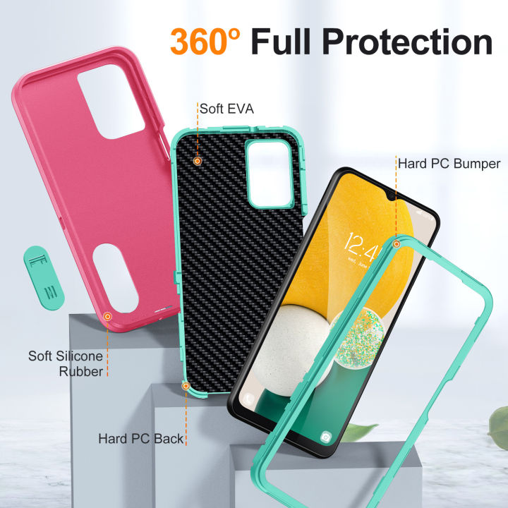 3%20In%201%20Full%20Cover%20Shockproof%20Phone%20Case%20With%20Stand%20For%20Samsung%20Galaxy%20A13%204G%20/%20A13%205G%20/%20Galaxy%20A04S%20Thick%20Hard%20Phone%20Casing%20Contrasting%20Colors%20Fashion%20Phone%20Cover%20Shell%20-%20Image%204