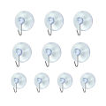 10 Windows Transparent Suction Cup Suction Cup Hook Clothes Jacket Metal Hook. 