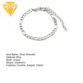 Fashionable Alloy Jewelry Stylish Unisex Cuban Link Chain Bracelet for Daily Wear Parties Men Women Alloy Jewelry Accessory Durable Chain Bracelet. 