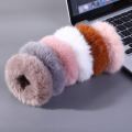 1pc Autumn and Winter seosons Women Girls Sweet Colors Soft Elastic Hair Bands Lady Faux Fur Scrunchies Rubber Bands Female Hair Accessories. 