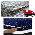 Mattress Cover Protector for Single, double, tribble and more Bed sizes - Cotton with Zipper 200TC Feather Box Multicolor. 
