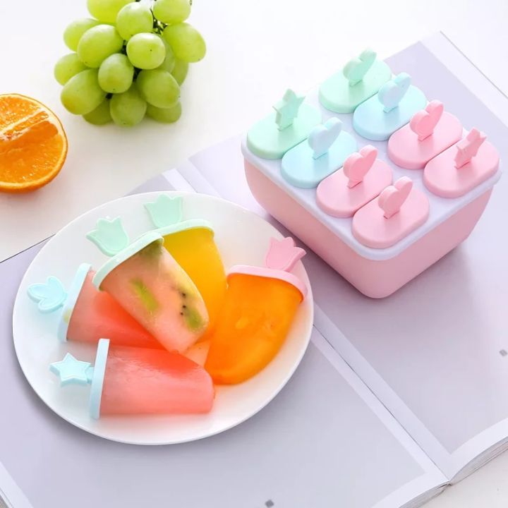Ice Cream Mold 6 to 8 Block Ice Cube Tray Food Safety Ice Cream Homemade Freezer Ice Cream Mold Home Ice Cream Tool