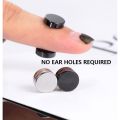 【ThinkWay】Crystal Strong Magnetic Ear Stud Clip Earrings for Men and Women Punk Round Zircon Magnet Earrings Non Piercing Jewelry. 