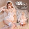 Plus Size Lingerie Wedding Dress Bride Cos Uniform Transparenactualt Lace Romantic White Bride Porno Outfit Sheer Maid Nightgown. 