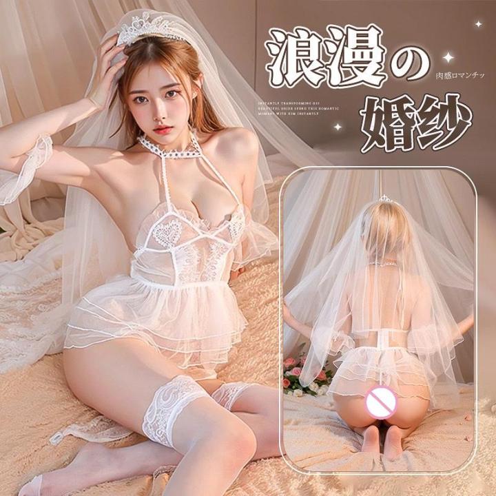 Plus%20Size%20Lingerie%20Wedding%20Dress%20Bride%20Cos%20Uniform%20Transparenactualt%20Lace%20Romantic%20White%20Bride%20Porno%20Outfit%20Sheer%20Maid%20Nightgown%20-%20Image%202