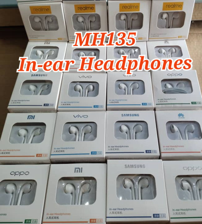 [WHOLESALE] COMPATIBLE TO VIVO OPPO REALME XIAOMI HUAWEI SAMSUNG MH135 Android 3.5mm Earpod Earphone With Headphone Plug