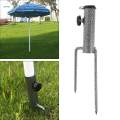Parasol Umbrella Base Stand Outdoor Garden Metal Parasol Holder w/ 2 Forks Pipe Diameter 4cm. 