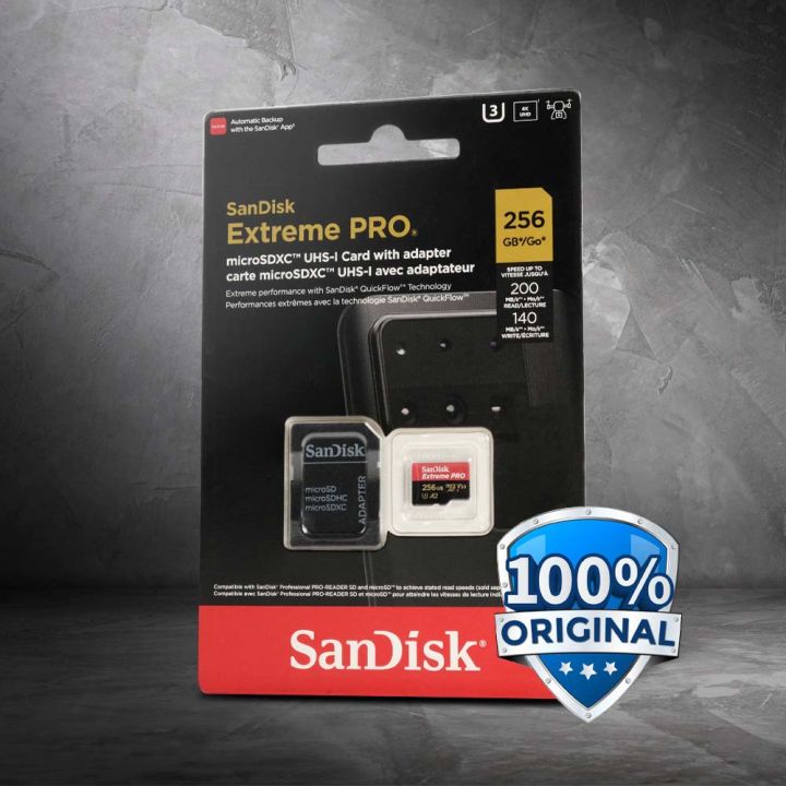 Extreme Pro 256GB Micro SD Memory Card 200Mbs