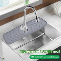 Silicone Faucet Mat Kitchen Sink Tray Soap Silicone Drain Pad Sink Splash Drying Mat. 