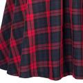 Women Skirt Elastic Waist Big Hem A-line Colorblock Plaid Print Loose Fit Skirt Ankle Length Pockets Retro Lady Maxi Skirt. 
