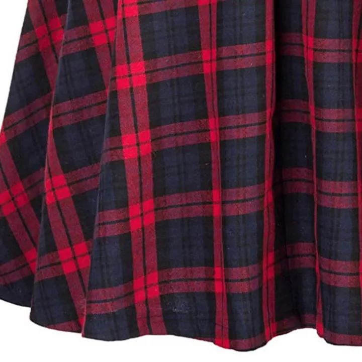 Women%20Skirt%20Elastic%20Waist%20Big%20Hem%20A-line%20Colorblock%20Plaid%20Print%20Loose%20Fit%20Skirt%20Ankle%20Length%20Pockets%20Retro%20Lady%20Maxi%20Skirt%20-%20Image%205