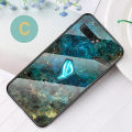 Biruiqu For ASUS ROG Phone 2 ROG 2 ZS660KL Shockproof Fashion Marble Tempered Glass Back Case Cover. 