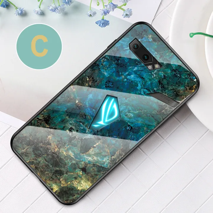 Biruiqu%20For%20ASUS%20ROG%20Phone%202%20ROG%202%20ZS660KL%20Shockproof%20Fashion%20Marble%20Tempered%20Glass%20Back%20Case%20Cover%20-%20Image%202