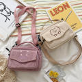 Girls Corduroy Messenger Bag Canvas Small Bag Japanese Harajuku Student Shoulder Bag Travel Handbag. 