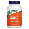 NOW Foods Zinc 50 mg 250 Tablets. 