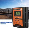Solar Charge Controller 12V 24V Solar Battery Regulator Dual USB Port LCD Display. 