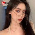 Tik Tok Influencer Same Style Lower Half Frame Glasses Female Water Drop No Lens Decoration 【Glam】. 
