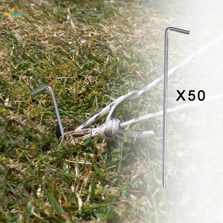50Pcs%20Tent%20Pegs%2020cm%20Garden%20Stakes%20Nails%20Aluminum%20for%20Outdoor%20Camping%20Sturdy%20-%20Image%209