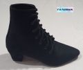 New Women Fashion Ladies Boot, 1'' Heel Boot, Black Velvet Boot, Pointed Toe Boot, Ankle Boot.. 