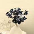 Black Rose Ornament Elegant Cloth Simulated Rose Artificial Flower for Halloween Home Decor Party Decoration Event Decor. 
