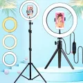 360 Rotatable 10 Inch Selfie LED Ring Light with 7ft Tripod Stand Adjustable Phone Holder for TikTok, YouTube, and Photography Studio Setup. 