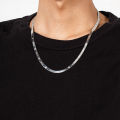 Plating Silver Flat Blade Snake Chain Necklaces For Men Women Short Paragraph Clavicle Chain. 