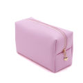 PU Leather Solid Color Travel Makeup Bag Zipper Wash Toiletry Organizer Purse Waterproof Cosmetic Bag Storage Handbag For Women Girls. 