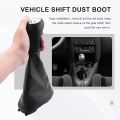 5 Speed Leather Manual Car Gear Shift Knob Lever with Boot Cover for Renault Clio 2 Clio 3 Megane 2 Scenic 2 Kangoo. 