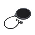 HXSJ Micro-Phone Pop Strainer Mic Shield Dual Layer Singing Windscreen Professional Mic Studio Pop Strainer. 