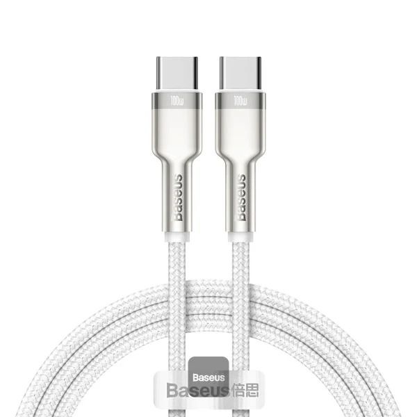 Baseus Cafule Metal Series 100W Fast Charging & Data Transfer Cable 2m USB-C to USB-C – Durable Braided Design
