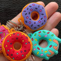 Colorful Keychain Novelty Item Assorted Pack (1/6pcs) Sweet Cake Design Donut Pendant 3D  Cute Dessert Charm for Backpack Decor Kids' Gift Party Gifts Fashion Accessory Collectible Item. 