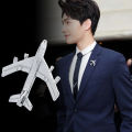 【HOT】 Korean Small Airplane Brooch Jet Flight Lapel Pin Badge For Women And Men Suit Sweater Shawl Buckle Collar Brooches Accessories. 