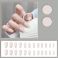 24PCS French False Nails Wearable Waterproof Press On Nail Art Full Coverage Faux Solid Color Nail Tip Accessories Tool Mzea. 