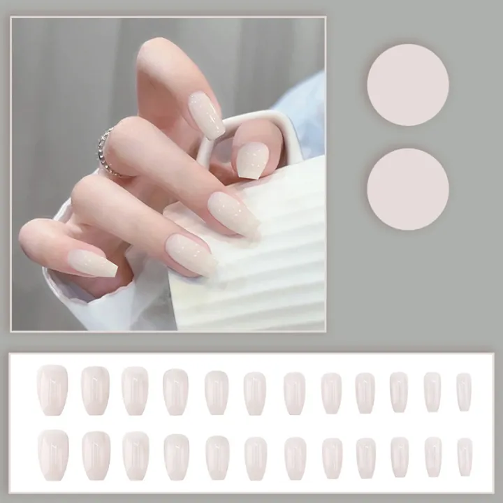 24PCS%20French%20False%20Nails%20Wearable%20Waterproof%20Press%20On%20Nail%20Art%20Full%20Coverage%20Faux%20Solid%20Color%20Nail%20Tip%20Accessories%20Tool%20Mzea%20-%20Image%206